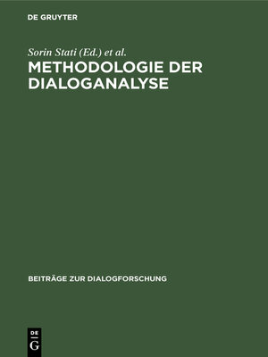 cover image of Methodologie der Dialoganalyse